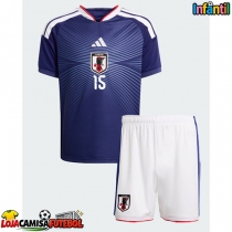 Camisa de Futebol Japão Daichi Kamada #15 Equipamento Principal Infantil Mundo 2026 Manga Curta (+ Calças curtas)